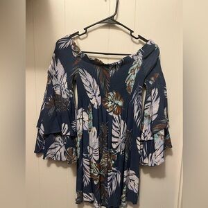 Boho style dress flare sleeves